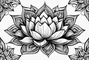 Simple Mandala Lotus tattoo idea