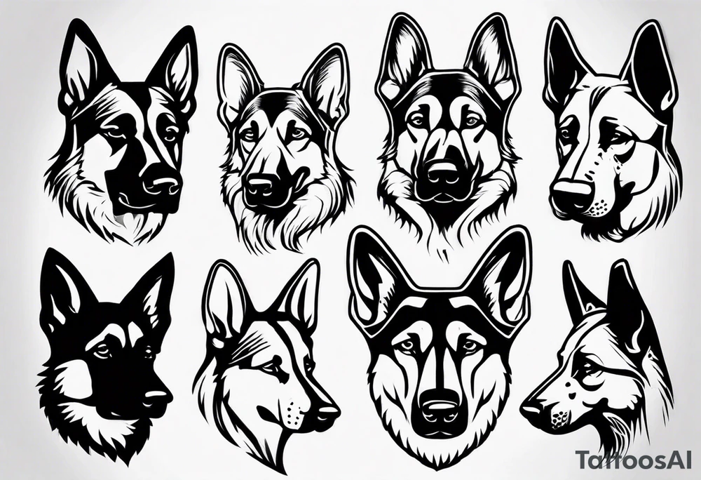 Side profile German shepherd tattoo idea