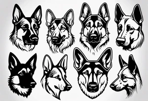 Side profile German shepherd tattoo idea