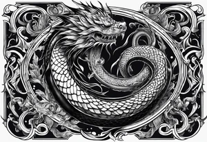 Menacing leviathan serpent tattoo idea