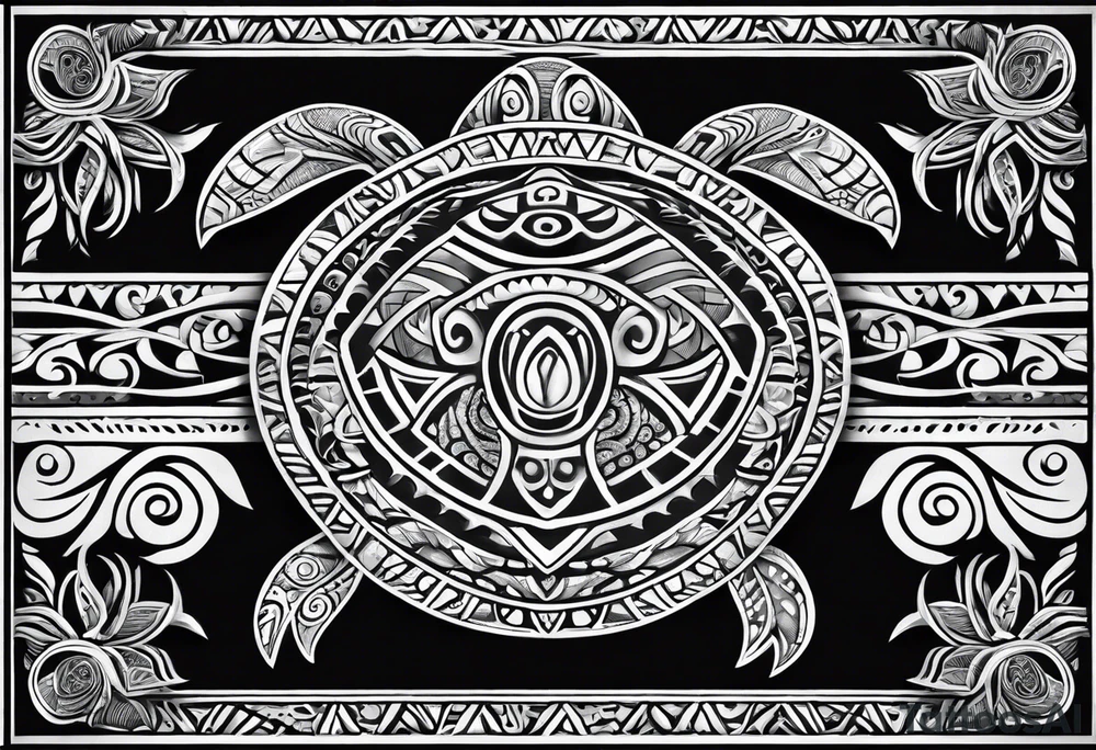 Turtle Polynesian, tribal tattoo on right arm tattoo idea