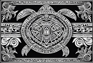 Turtle Polynesian, tribal tattoo on right arm tattoo idea