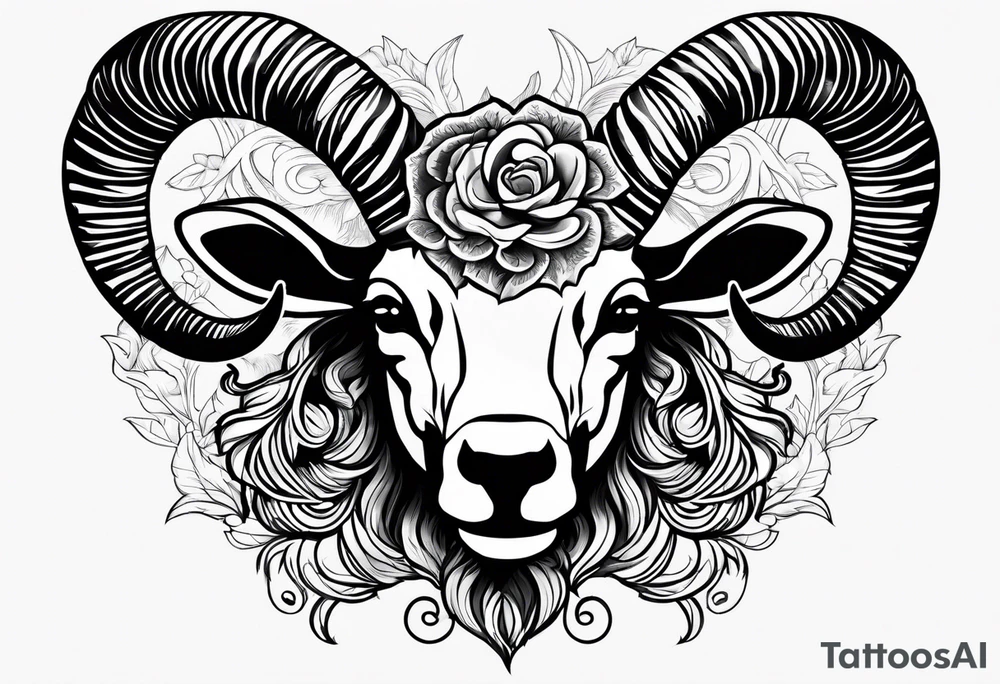 Just the horns from a ram tattoo idea