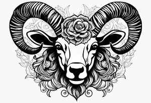 Just the horns from a ram tattoo idea