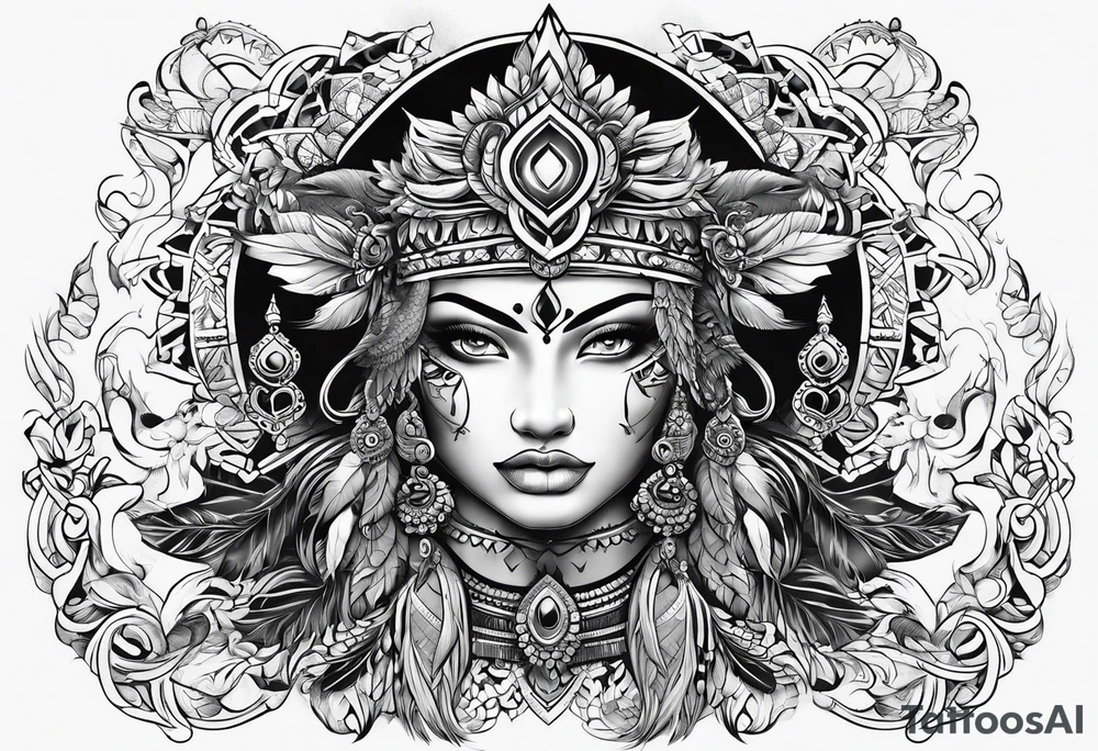black, manyhands, tattoo idea
