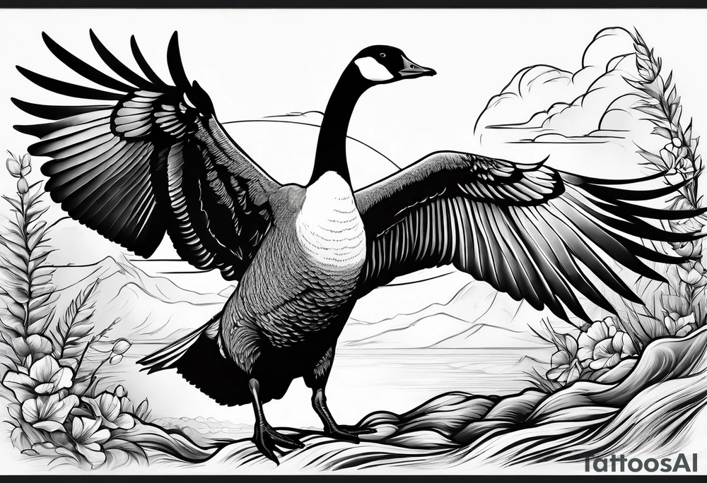 canadian goose fighting tattoo idea