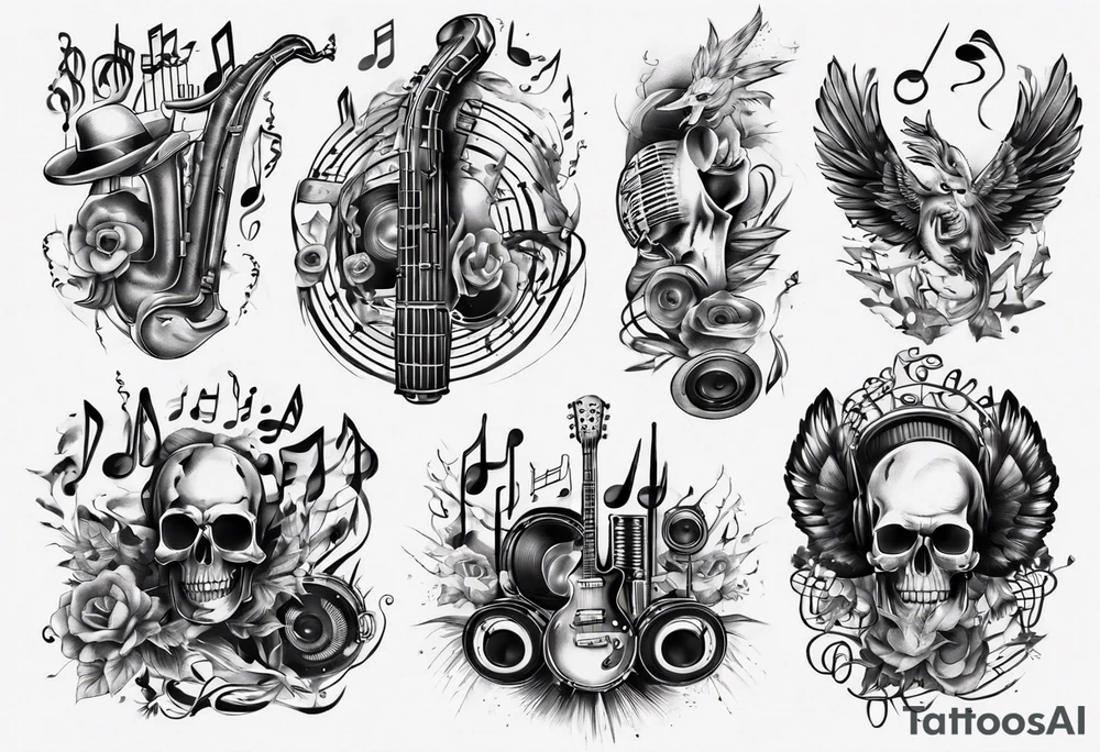 music band sound tattoo idea