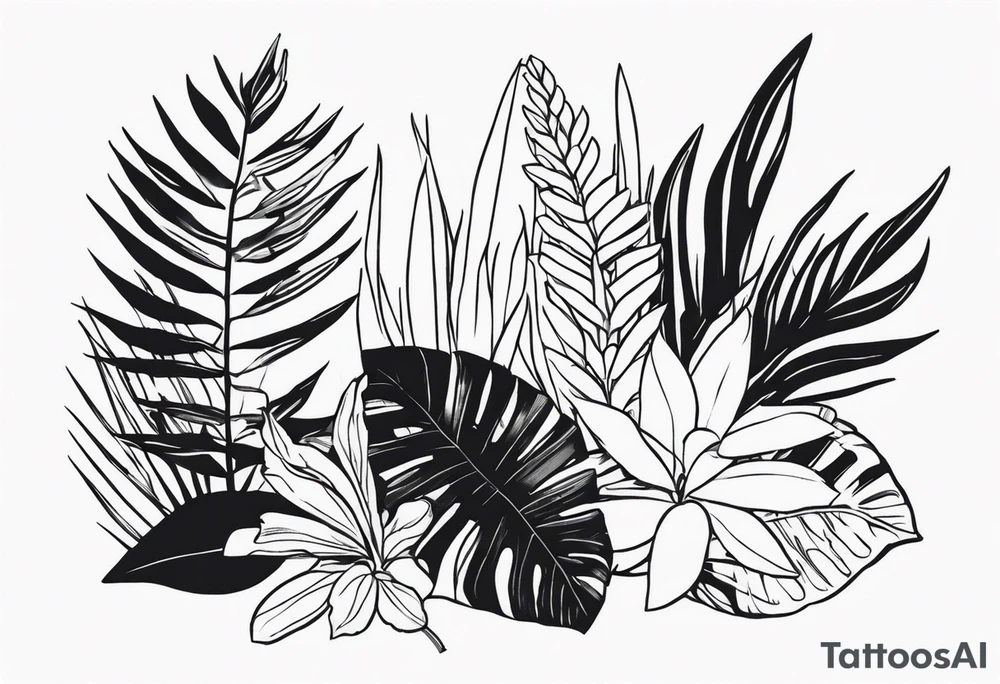 Tropical plant tattoo idea