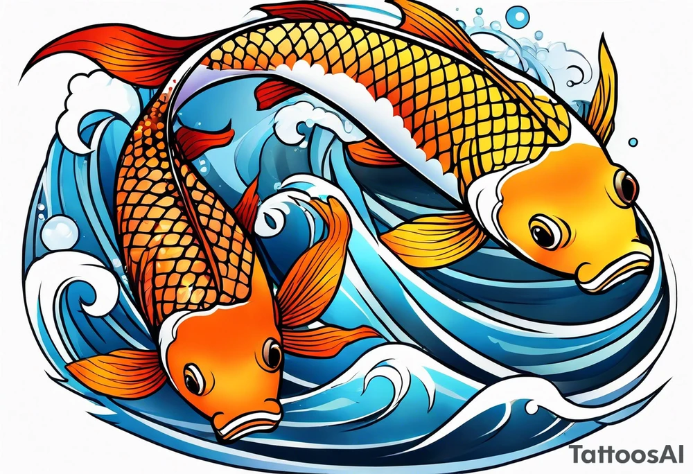 koi fish, in pond tattoo idea