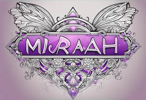 I want a tattoo of my daughter’s name MARIAH. I want it block graffiti style with some background shading colors should be pink teal purple and other colors like that and also some orange and black tattoo idea