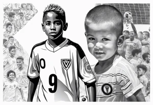 Young soccer kid with Virginia and 92 number for the year I was born tattoo idea