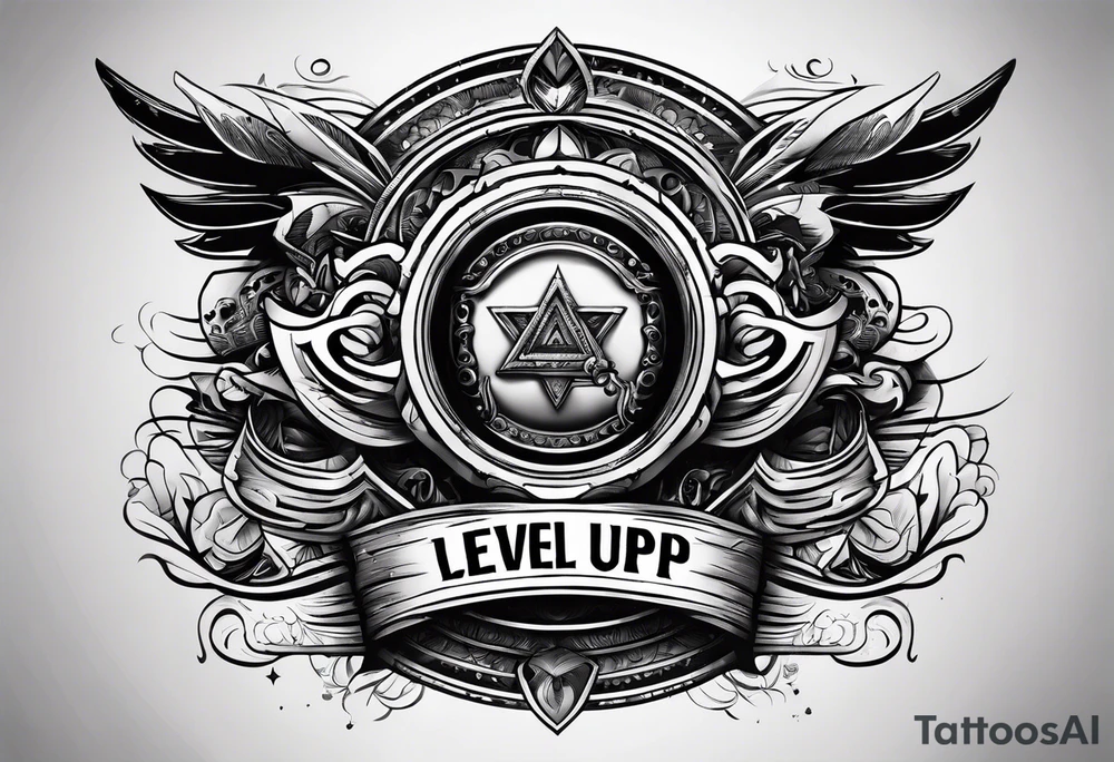 the text "Level Up" tattoo idea