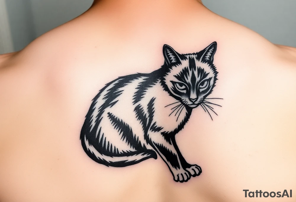 black cat tattoo idea