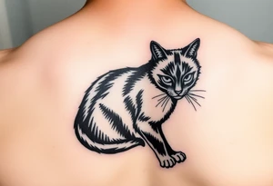 black cat tattoo idea