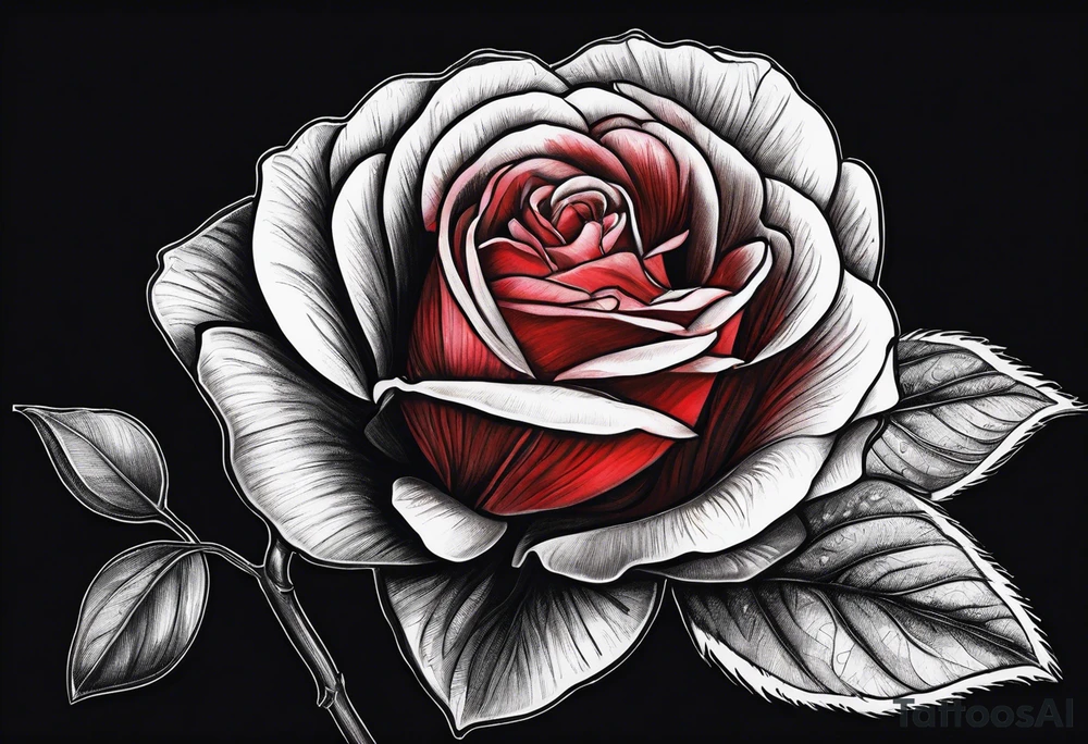 single red rose, black background tattoo idea