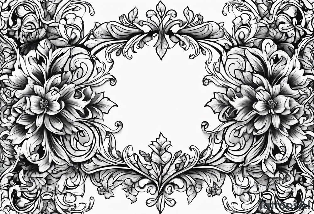 Majestic vines with leaves tattoo idea