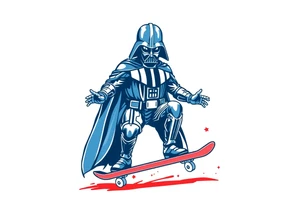 Darth Vader skateboarding >
blue & red tattoo idea