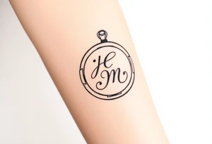 open locket with the initials "j" "e" "m" "m" tattoo idea