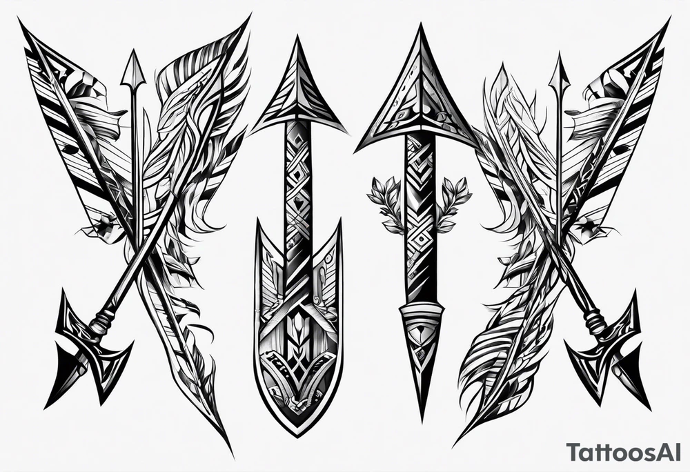 3 tribal arrows tattoo idea
