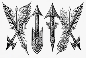 3 tribal arrows tattoo idea