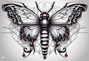 Large scorpions and butterflies tattoo idea