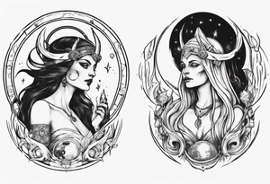 The High Priestesses. Hecate, Artemis and Selene in One. Representing Magic, Intuition and The Moon. tattoo idea