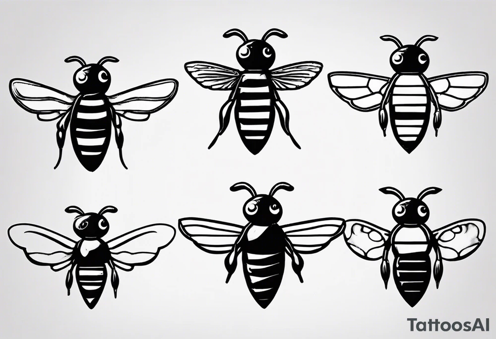 comic biene im flug tattoo idea