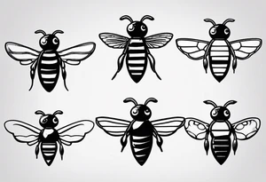 comic biene im flug tattoo idea
