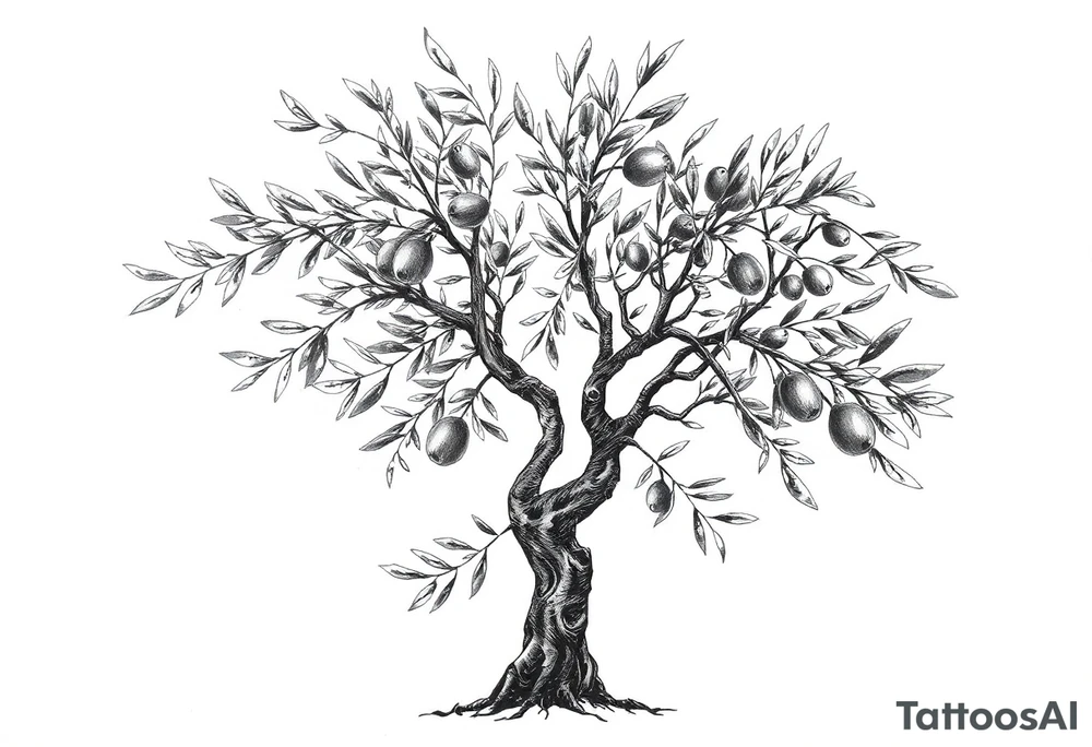 Olive tree tattoo idea