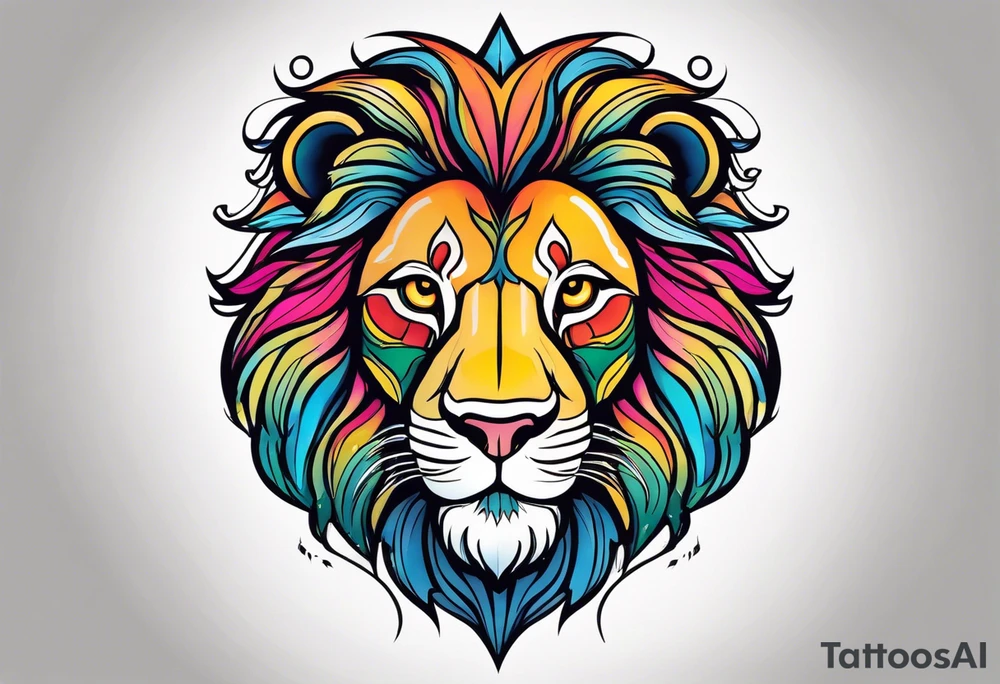 powerful majestic lion, close-up tattoo idea