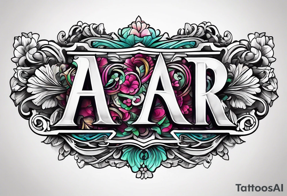 A headband with the letters AR in the middle tattoo idea