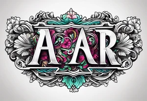 A headband with the letters AR in the middle tattoo idea