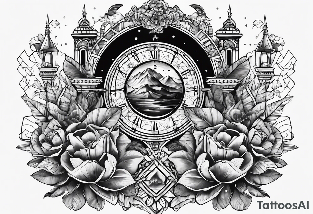 treasure hunt trail tattoo idea