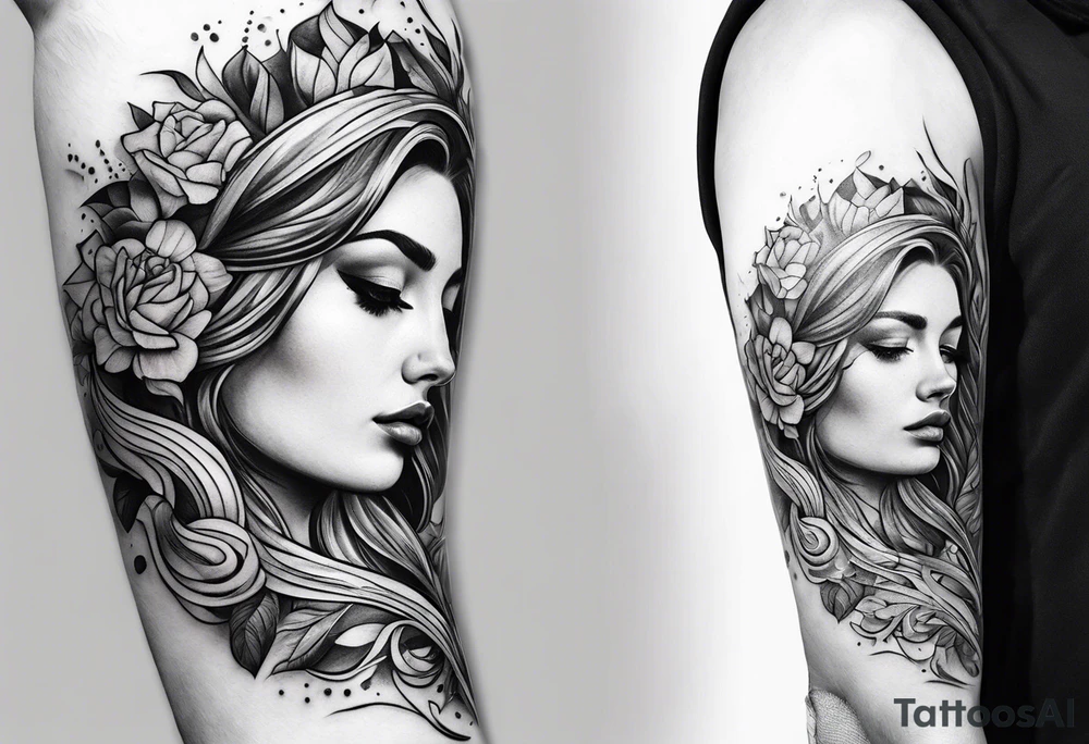 a marble arm tattoo idea