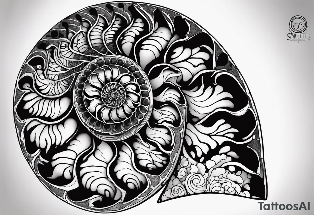 Ammonite fossil tattoo idea