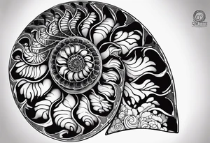 Ammonite fossil tattoo idea