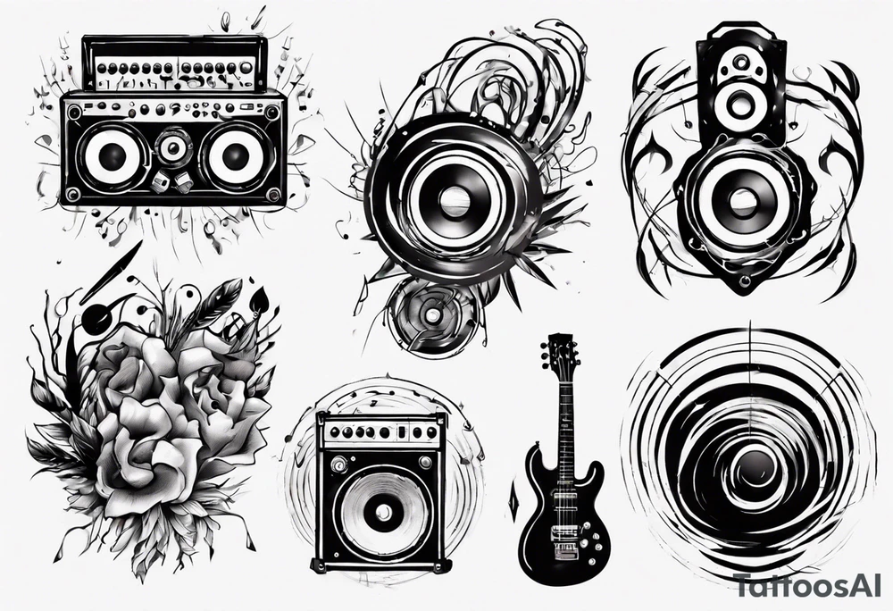 music sound tattoo idea