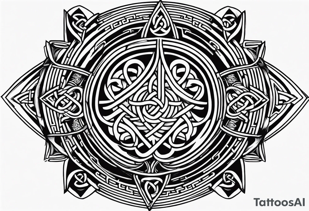 Munro emblem with Celtic knots tattoo idea