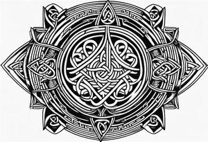 Munro emblem with Celtic knots tattoo idea