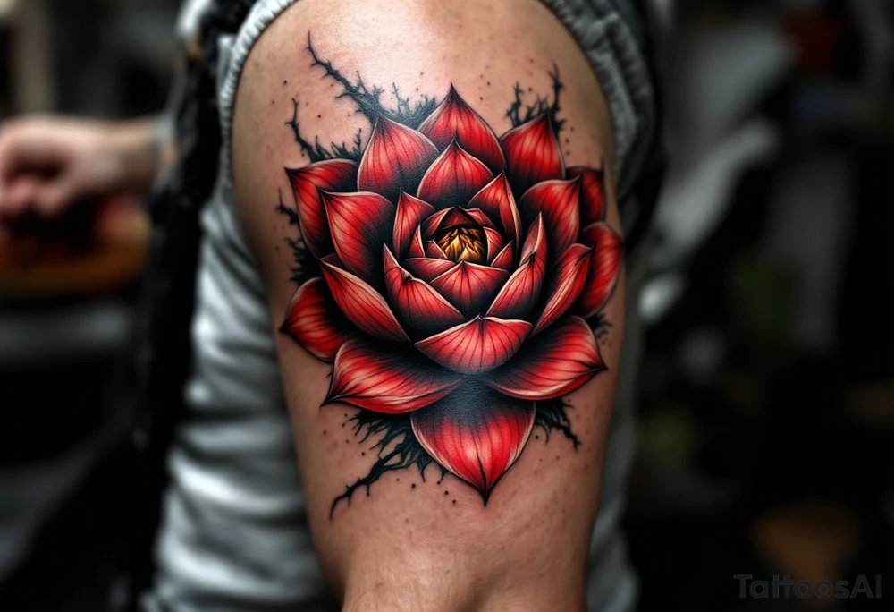 ideas with lotus (make red and black) tattoo idea