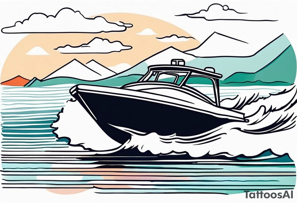 Speed Boat to island of capri tattoo idea