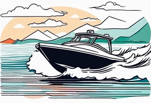 Speed Boat to island of capri tattoo idea