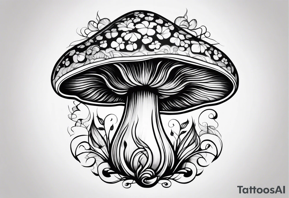 vines wrapped around a mushroom tattoo idea