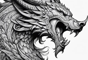 Norse mythology, ultra detail, realistic, nidhogg tattoo idea