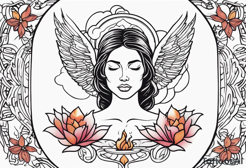 Resurrection Beautiful woman rising from her dead self to inner peace and self-love tattoo idea