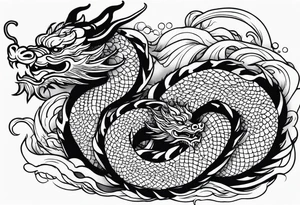 dragon hcinese in water tattoo idea