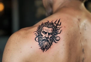 Neptune with trident tattoo idea