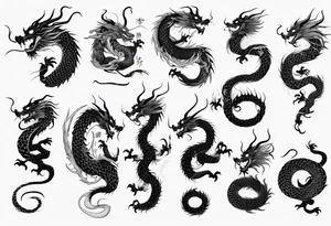 long chinese dragon with scales tattoo idea