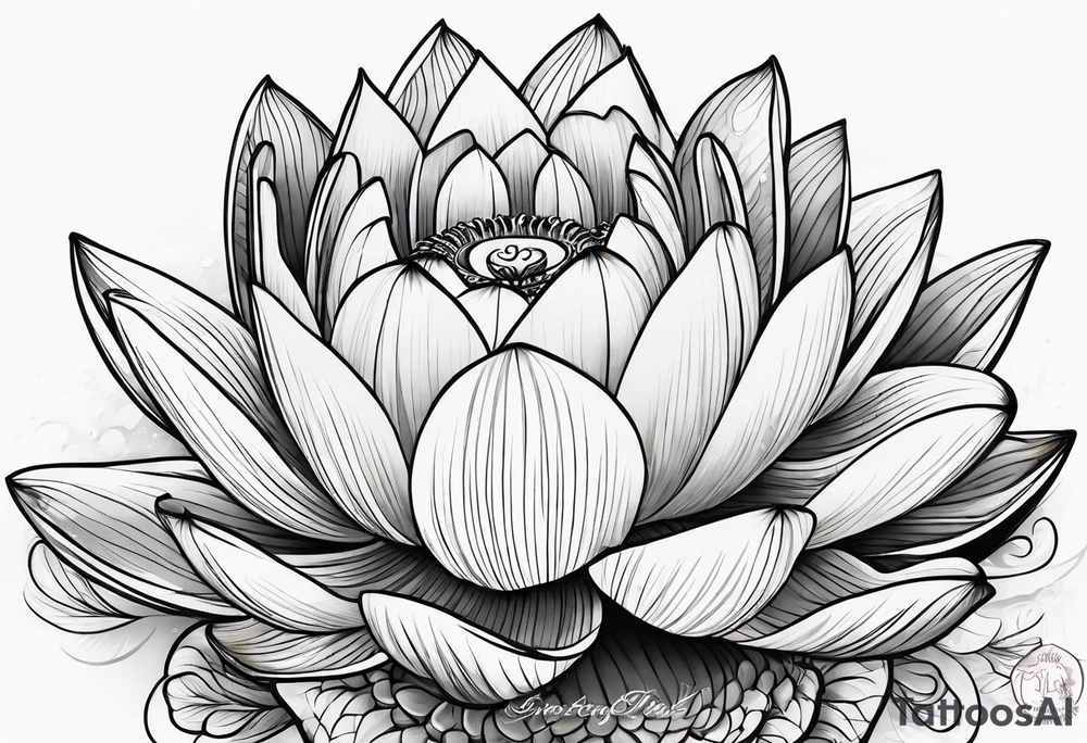 , earthy, lotus flower, palms, children’s names tattoo idea