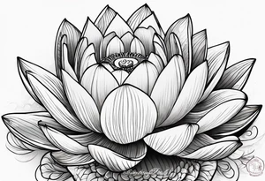 , earthy, lotus flower, palms, children’s names tattoo idea